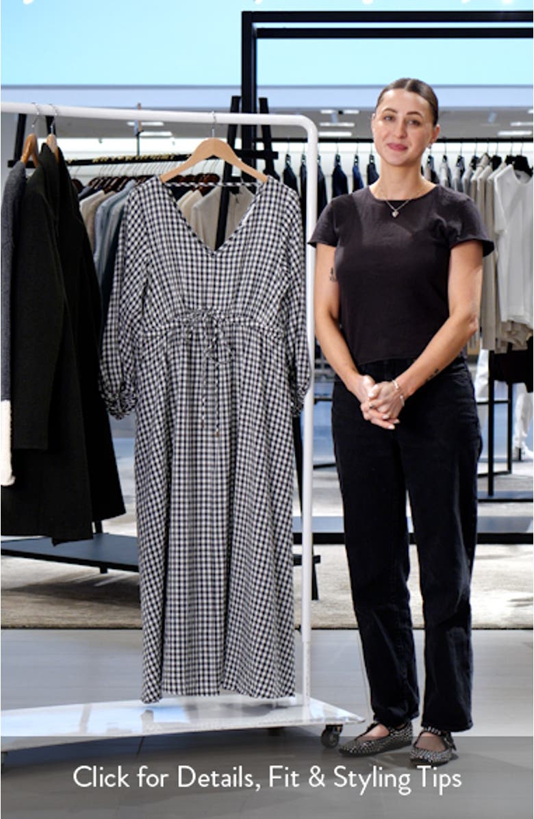 Sunshine Plaid Long Sleeve Maxi Dress, sales video thumbnail