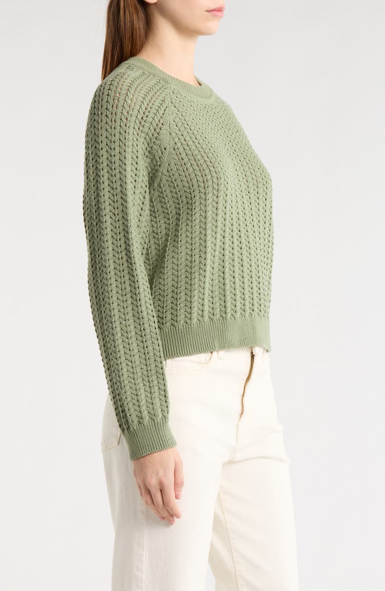 Marine Layer Mina Cotton Pointelle Sweater, Alternate, color, Shadow
