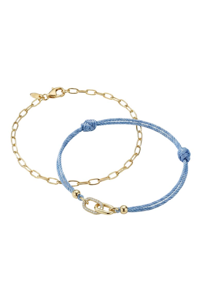 Set of 2 Friendship Bracelets, Main, color, GOLD/ BLUE