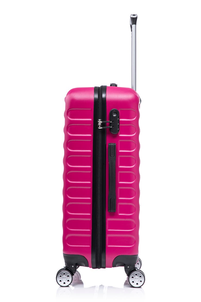 Carravia Hardshell 3-Piece Spinner Luggage Set, Alternate, color, FUSHA