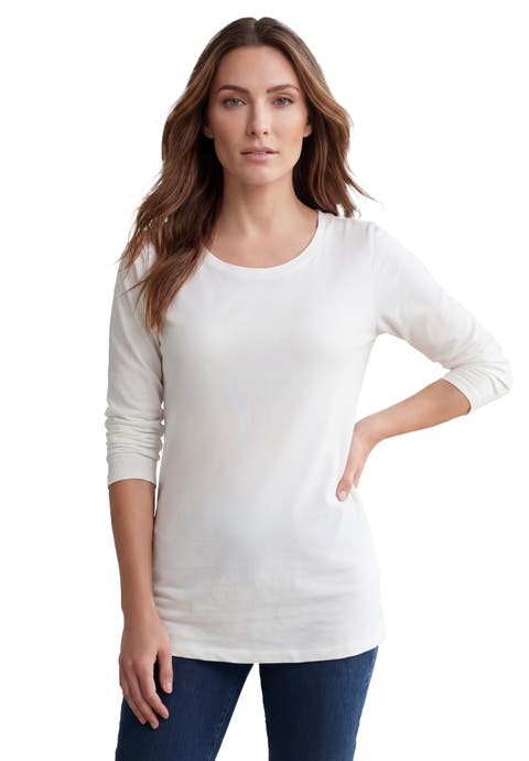 Plus Size Ultimate Cotton Crewneck Long Sleeve Tee