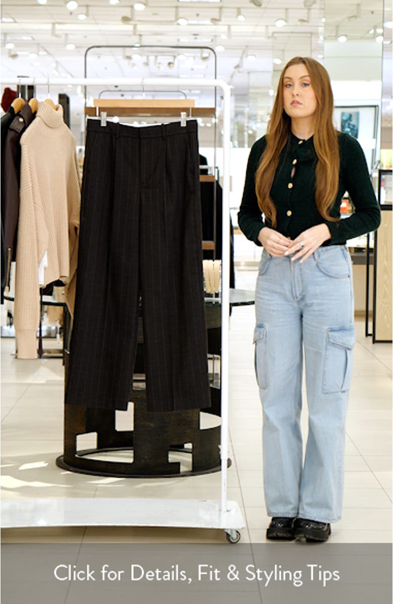 Pinstripe Slouchy Wide Leg Pants, sales video thumbnail
