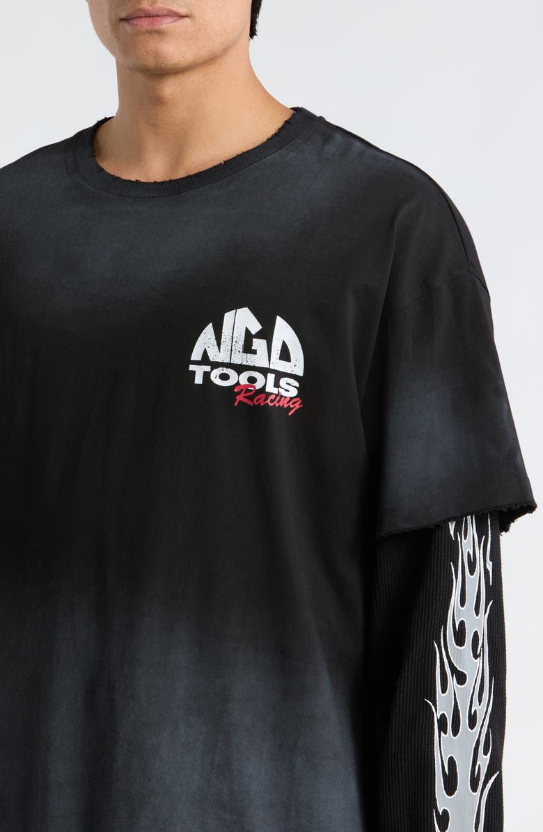 Nothing Grows Overnight Tools Thermal Layer T-Shirt, Alternate, color, Black