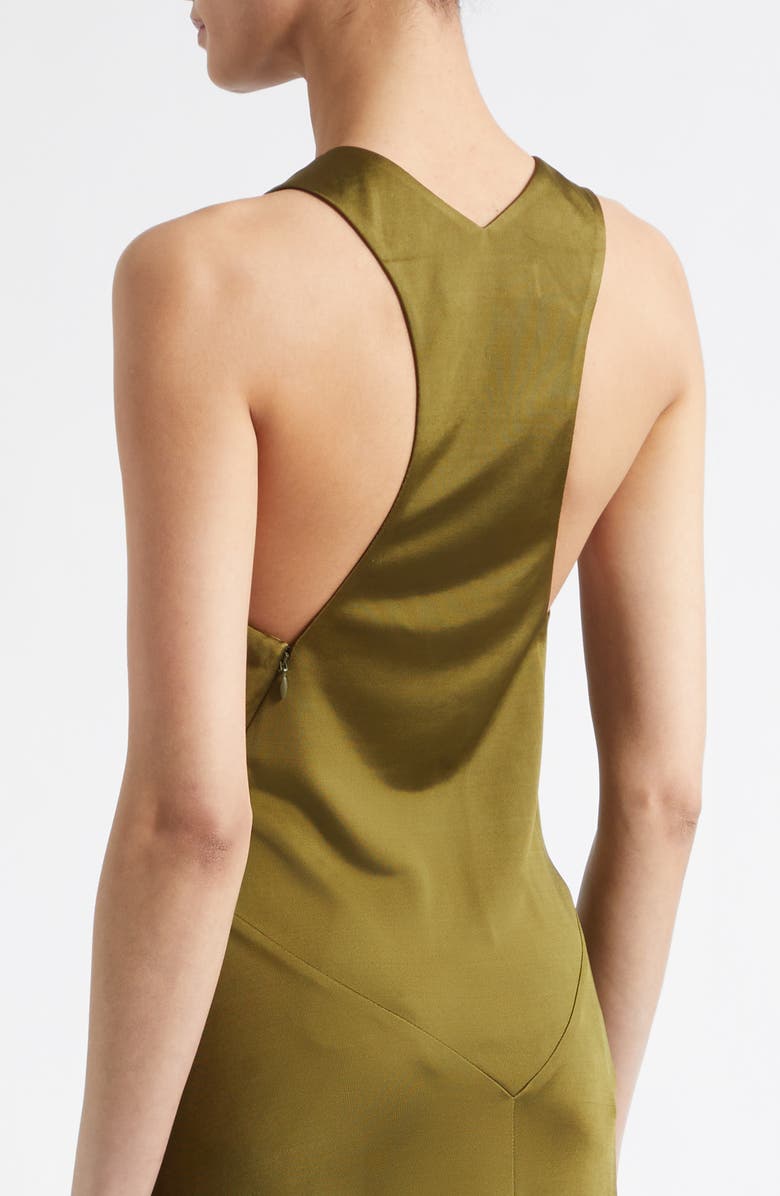 Proenza Schouler Naia Satin Jersey Maxi Dress, Alternate, color, Moss