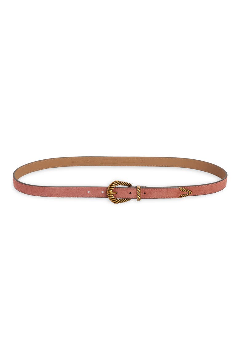Shay Suede Belt, Main, color, RUST BROWN- ANTIQUE GOLD