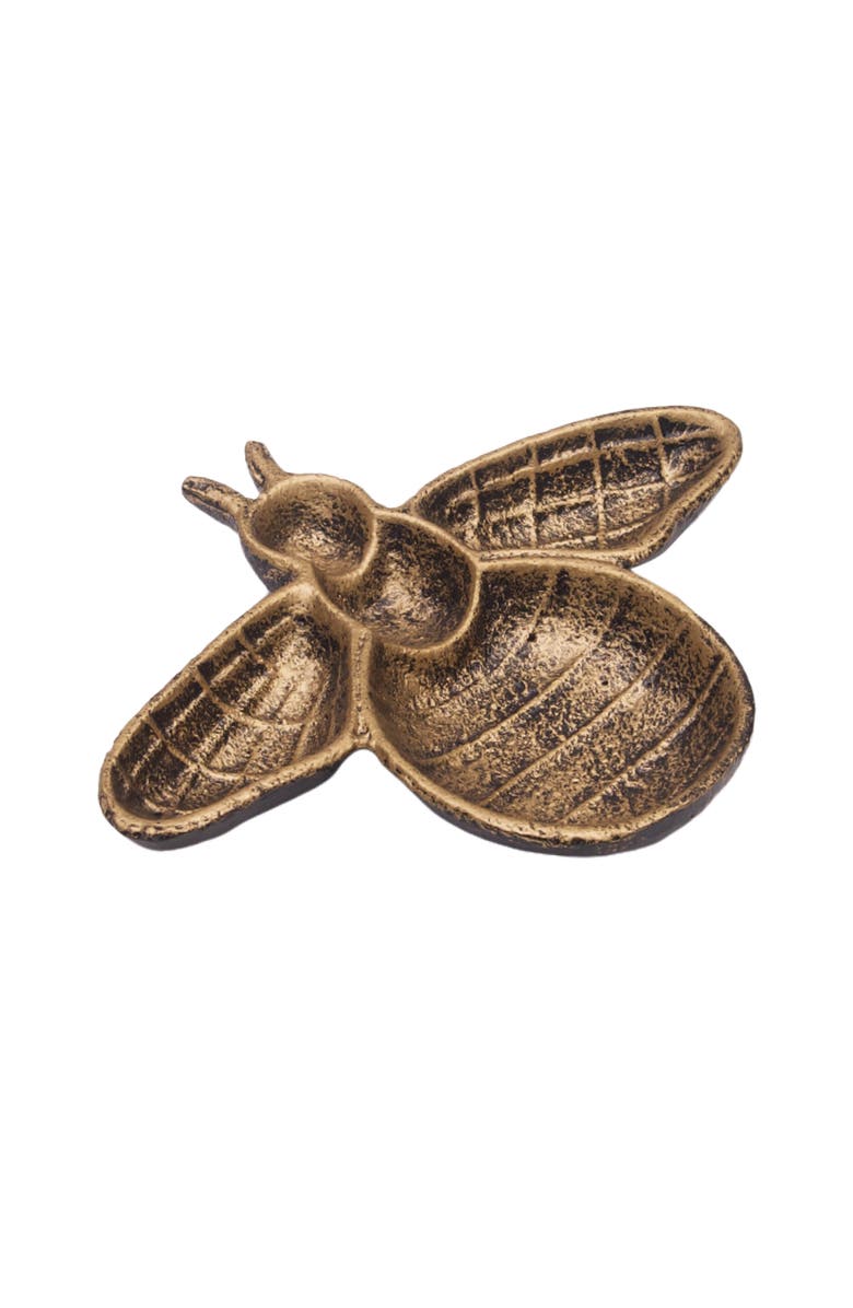 Gallerie II Bee Spring Minimalist Small Decorative Shaped Dish Plate, Alternate, color, Gold