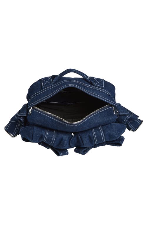Simone Rocha Classic Bow Denim Crossbody Bag In Purple