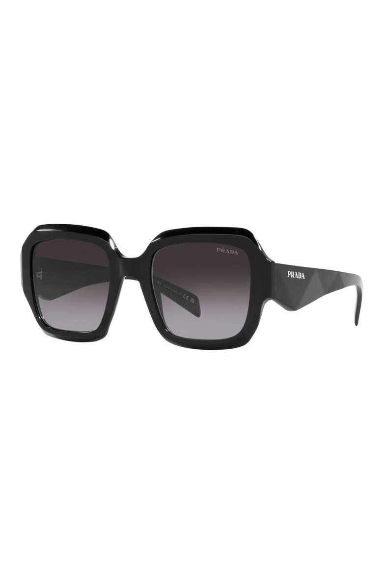 53mm Gradient Pillow Sunglasses, Alternate, color, BLACK