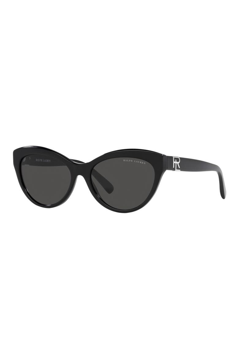 56mm Cat Eye Sunglasses, Alternate, color, BLACK