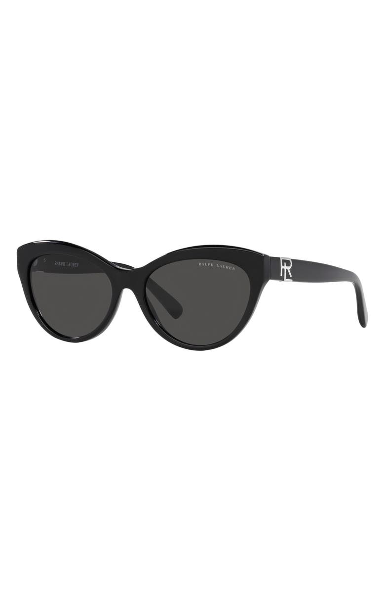 Ralph Lauren 56mm Cat Eye Sunglasses, Alternate, color, Black