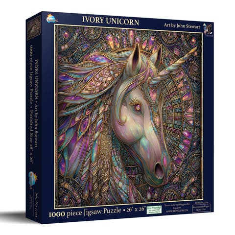 Ivory Unicorn 1000 piece Jigsaw Puzzle for Adults