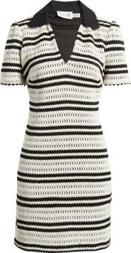 Eliza J Collar Open Stitch Shift Dress