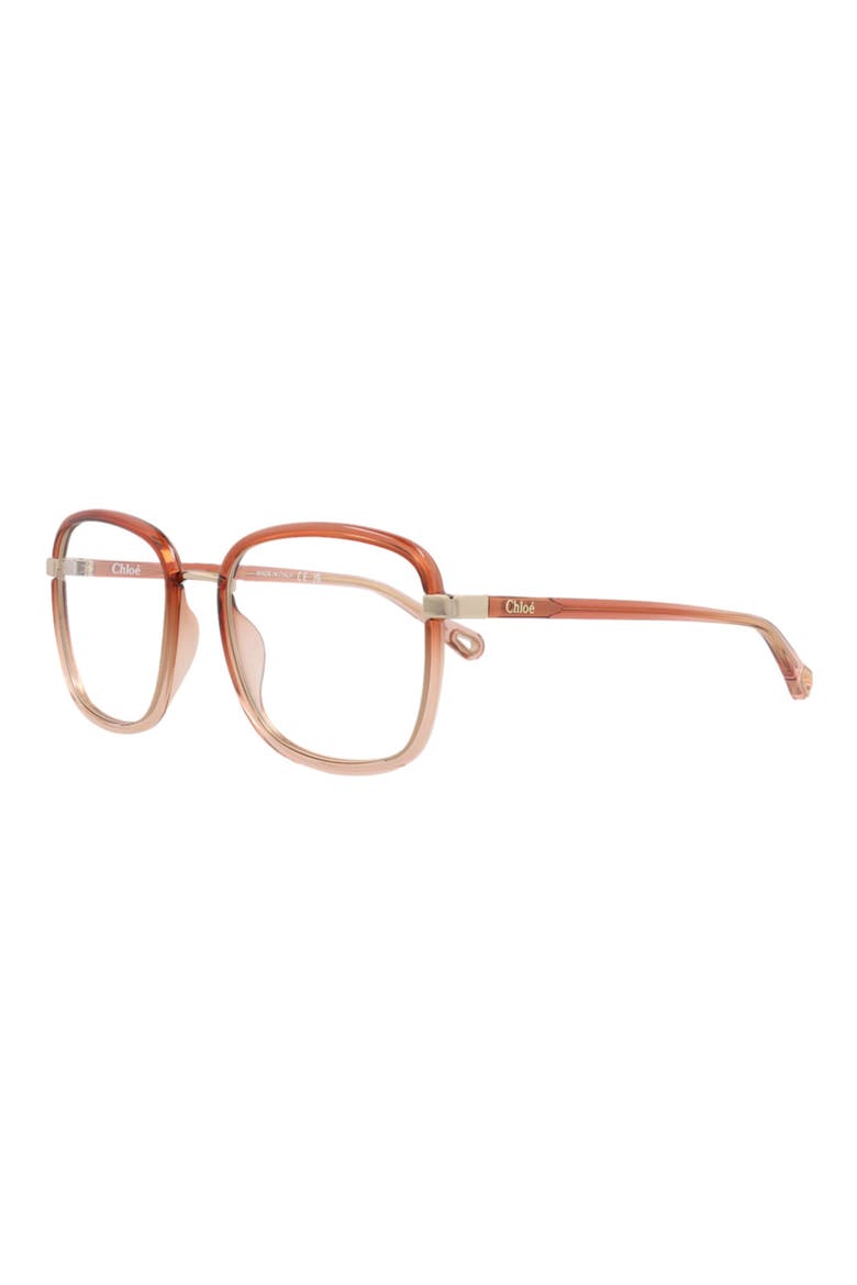 50mm Square Optical Glasses, Alternate, color, ORANGE ORANGE TRANSPARENT