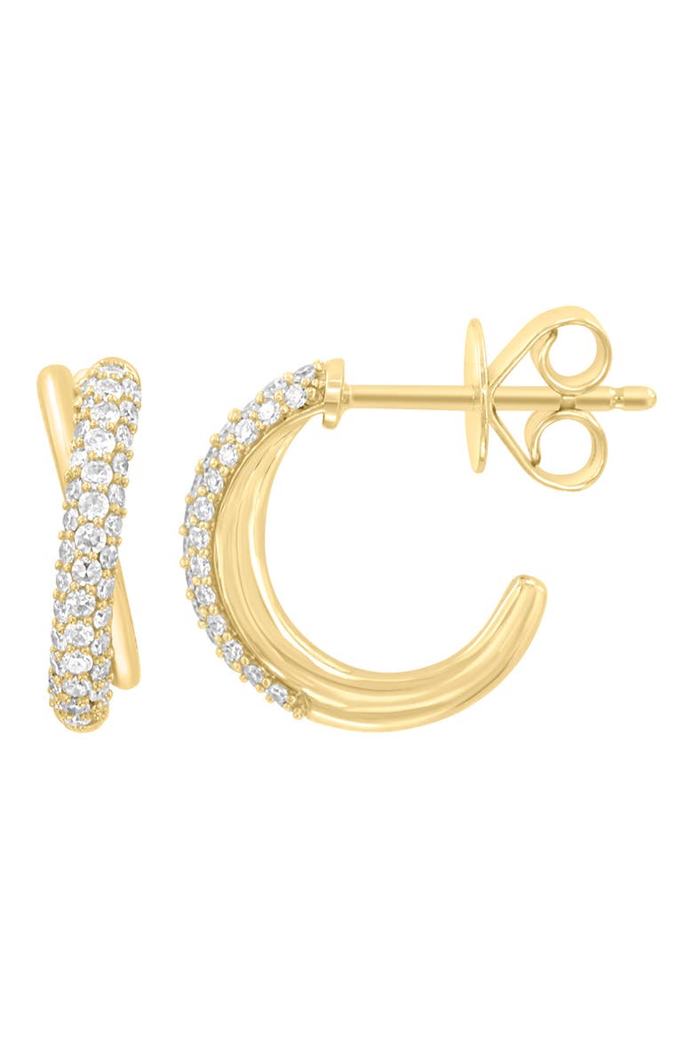 Diamond Hoop Earrings, Main, color, GOLD