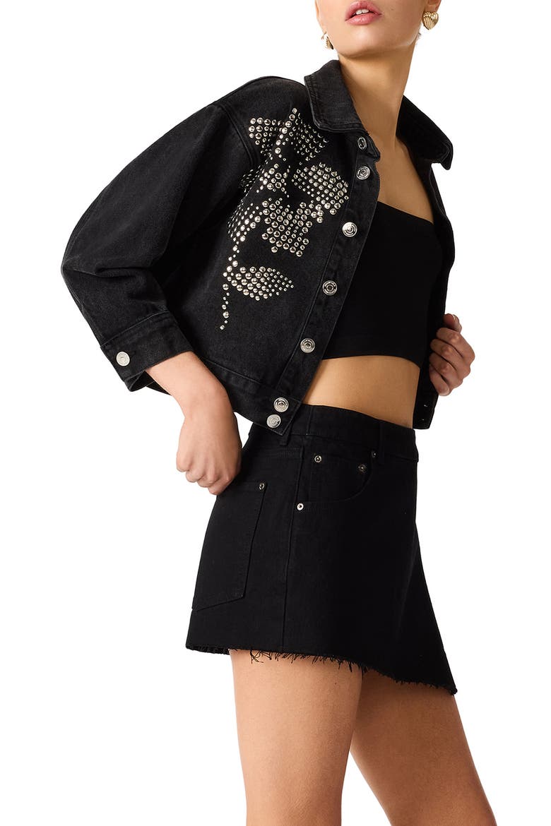 Dove Studded Cropped Jacket, Alternate, color, WASHED BLACK