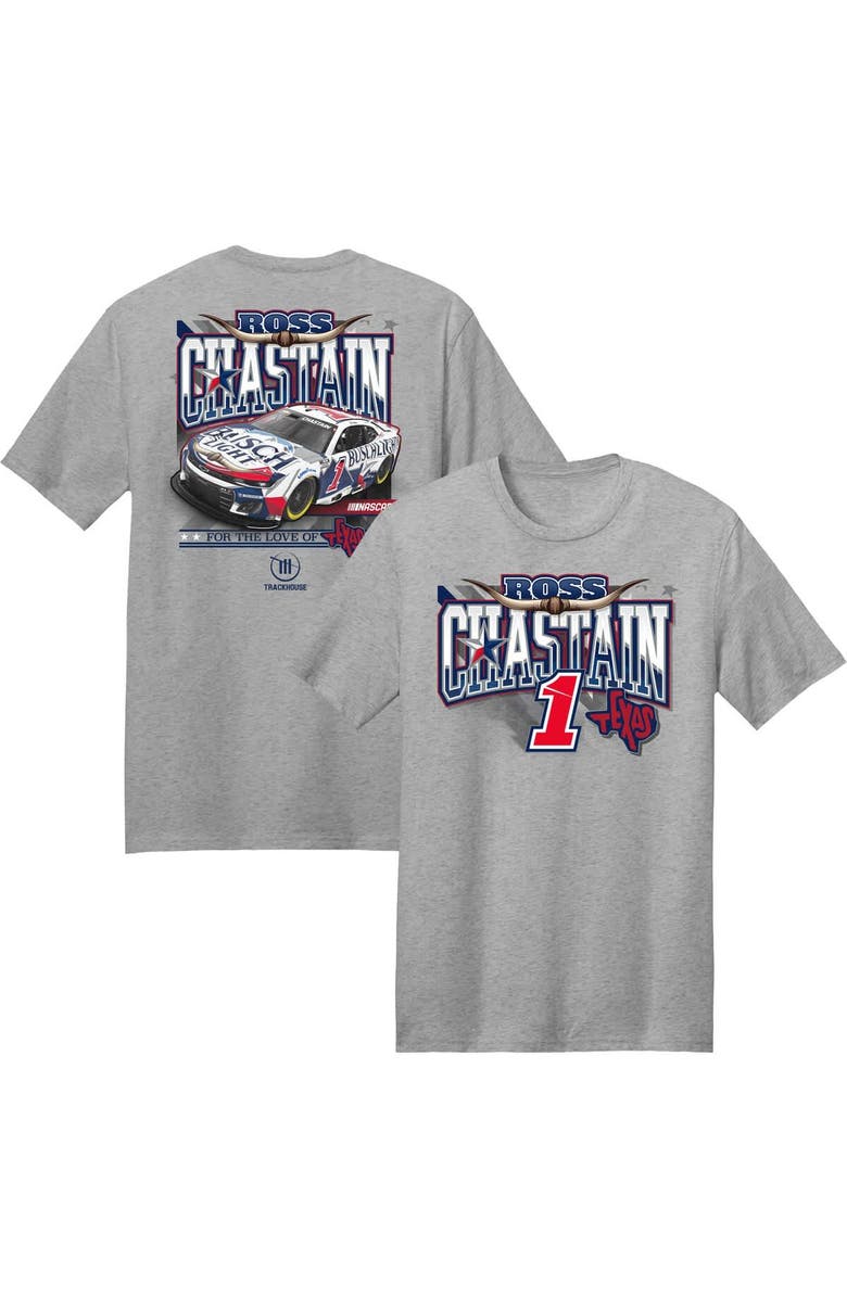 Trackhouse Racing Team Collection Men's Trackhouse Racing Team Collection Heather Gray Ross Chastain Busch Light Car T-Shirt, Alternate, color, Heather Gray