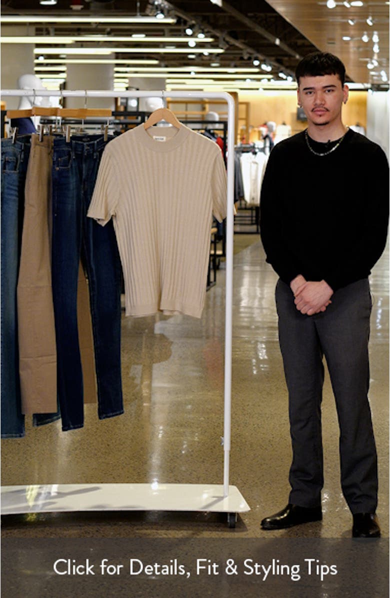 Ribbed Short Sleeve Mock Neck Sweater, sales video thumbnail