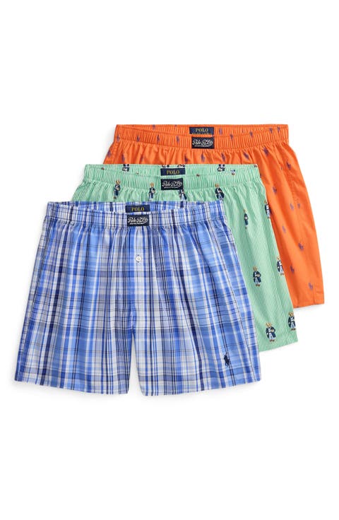 3-Pack Assorted Woven Cotton Boxers