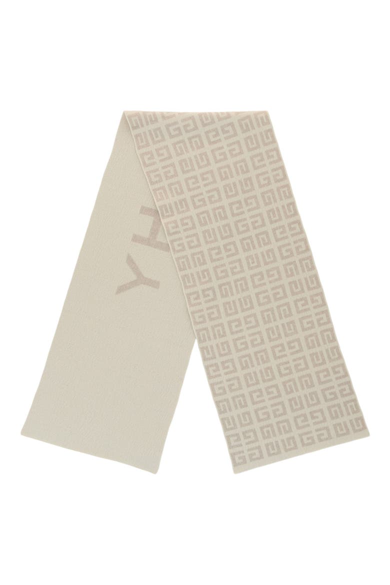 4G Reversible Wool & Cashmere Blend Scarf, Alternate, color, ECRU WHITE