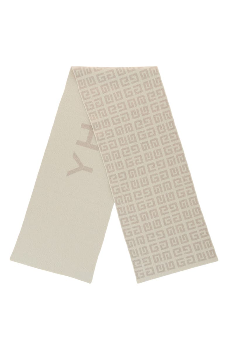 Givenchy 4G Reversible Wool & Cashmere Blend Scarf, Alternate, color, Ecru White