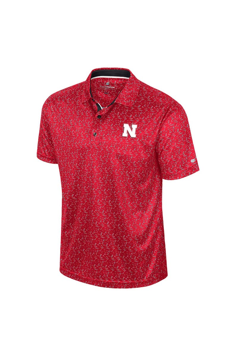 COLOSSEUM Men's Colosseum Scarlet Nebraska Huskers Sublimated Golf Polo, Alternate, color, 