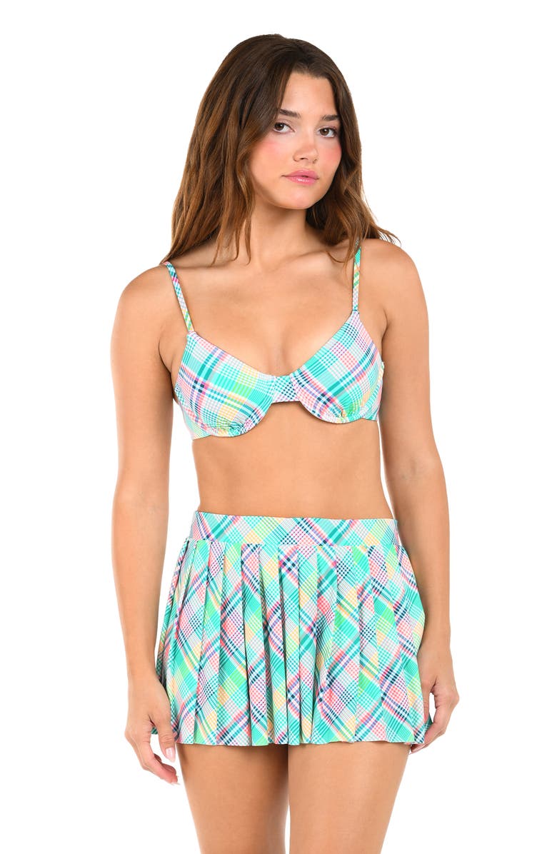 Citrus Schools Pleated Cover-Up Skirt, Alternate, color, Blue/ Green Multi