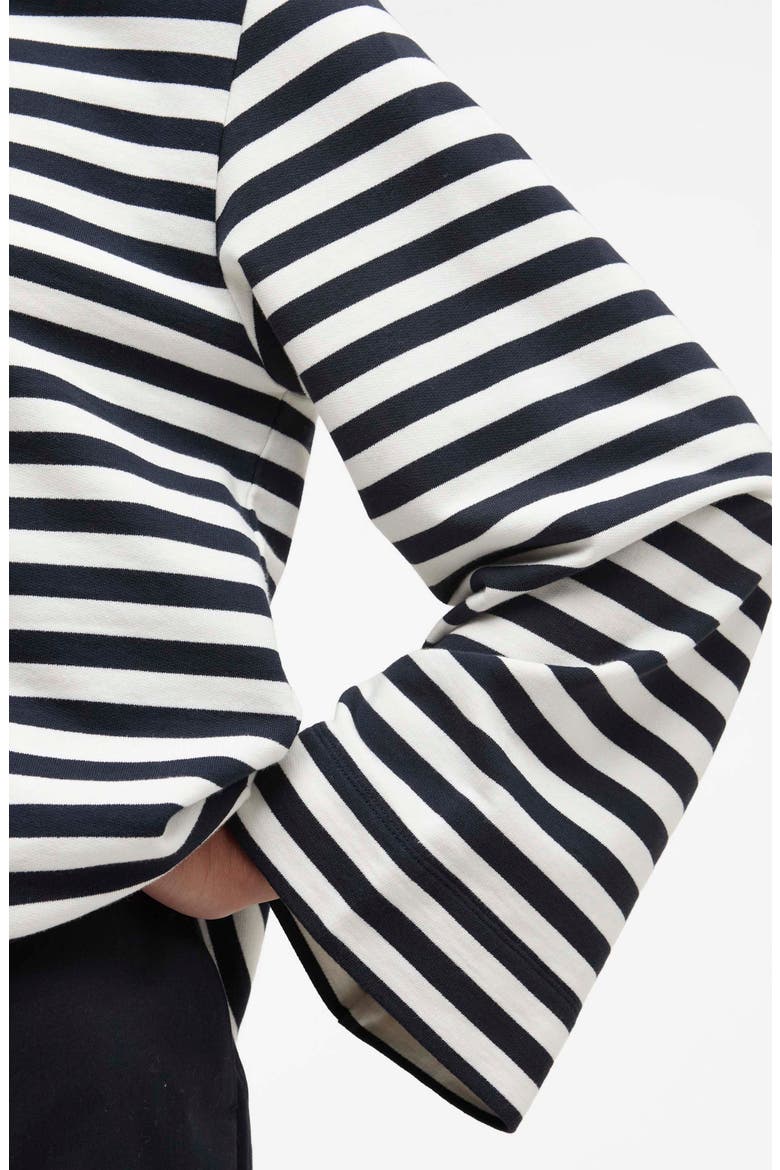 Layla Stripe Sweatshirt, Alternate, color, CLOUD/ DARK NAVY STRIPE