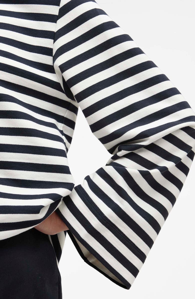 Barbour Layla Stripe Sweatshirt, Alternate, color, Cloud/ Dark Navy Stripe