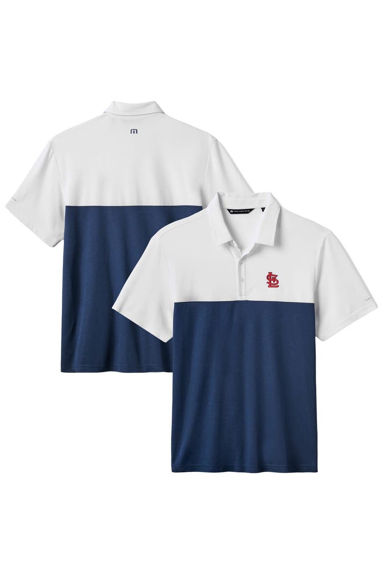 Men's TravisMathew White/Navy St. Louis Cardinals Home Run Leader Tri-Blend Polo, Alternate, color, White
