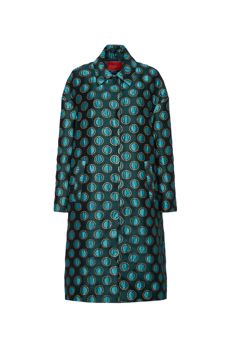 Boxy Coat, Alternate, color, Jacquard Winter Sun Emerald