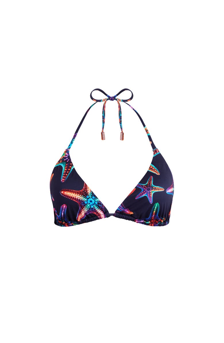 Vilebrequin Women's Disco Stars Triangle Bikini Top, Alternate, color, Bleu Marine
