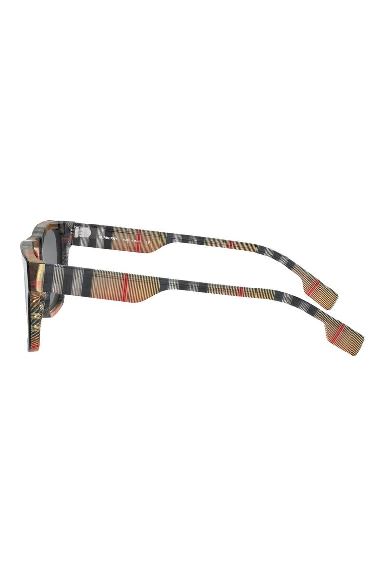 56mm Rectangular Sunglasses, Alternate, color, BLACK/ VINTAGE CHECK / GREY