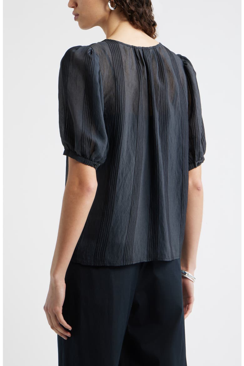 Puff Sleeve Top, Alternate, color, BLACK DELRAY STRIPE