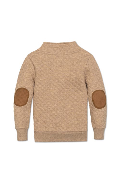 Hope & Henry Kids' Long Sleeve Quilted Kanga Half Zip Pullover In Brown