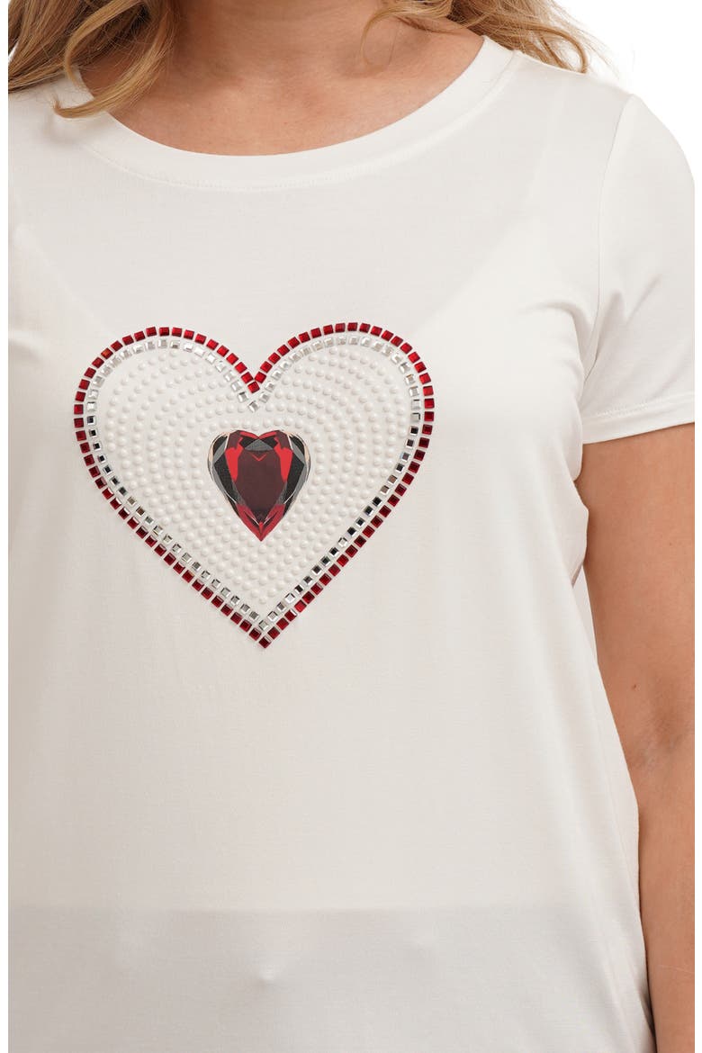 Beaded Heart T-Shirt, Alternate, color, BONE