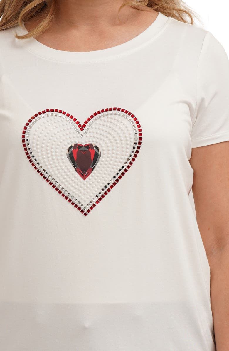 CYRUS Beaded Heart T-Shirt, Alternate, color, Bone