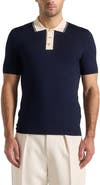 Manière De Voir Roux Contrast Detail Luxe Knit Polo Shirt