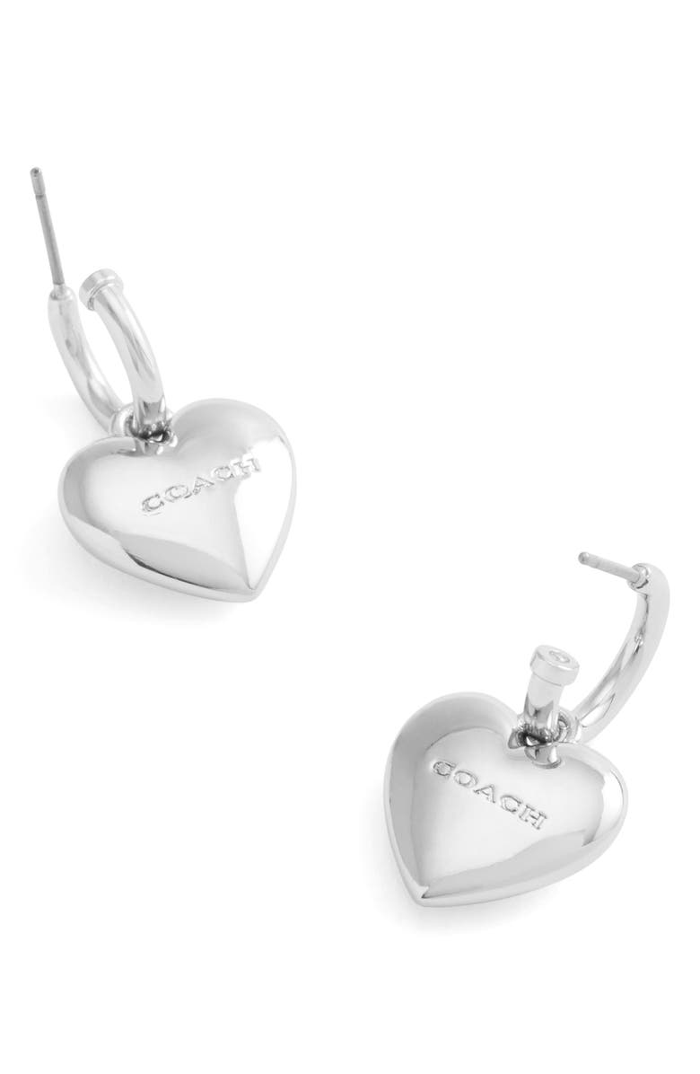 COACH Logo Charm Hoop Earrings, Alternate, color,