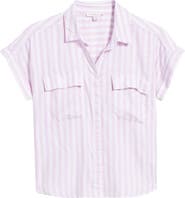 beachlunchlounge Kaiana Stripe Short Sleeve Button-Up Shirt