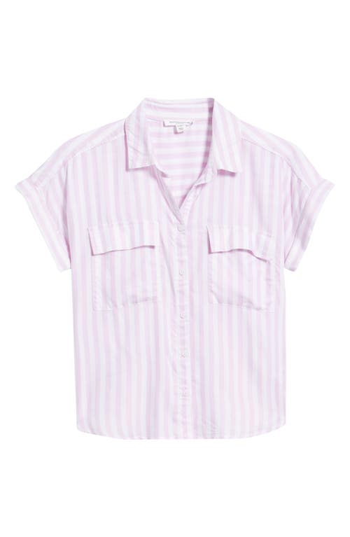 BEACHLUNCHLOUNGE BEACHLUNCHLOUNGE KAIANA STRIPE SHORT SLEEVE BUTTON-UP SHIRT