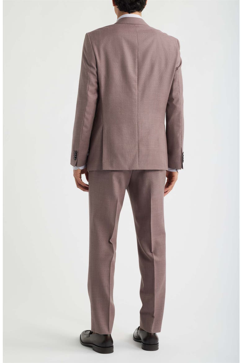 Huge Slim Fit Textured Virgin Wool Suit, Alternate, color, PINK/ BROWN