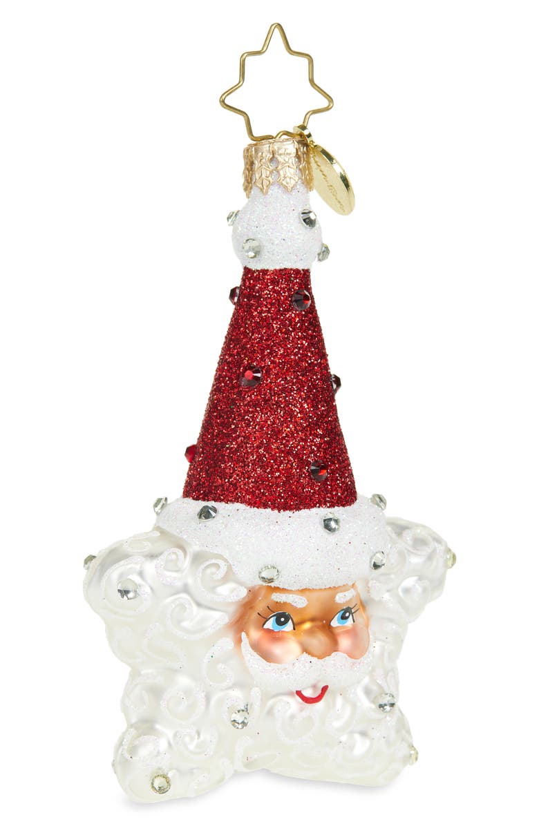 Christopher Radko Santa's Star Power Glass Ornament, Main, color, Red Multi