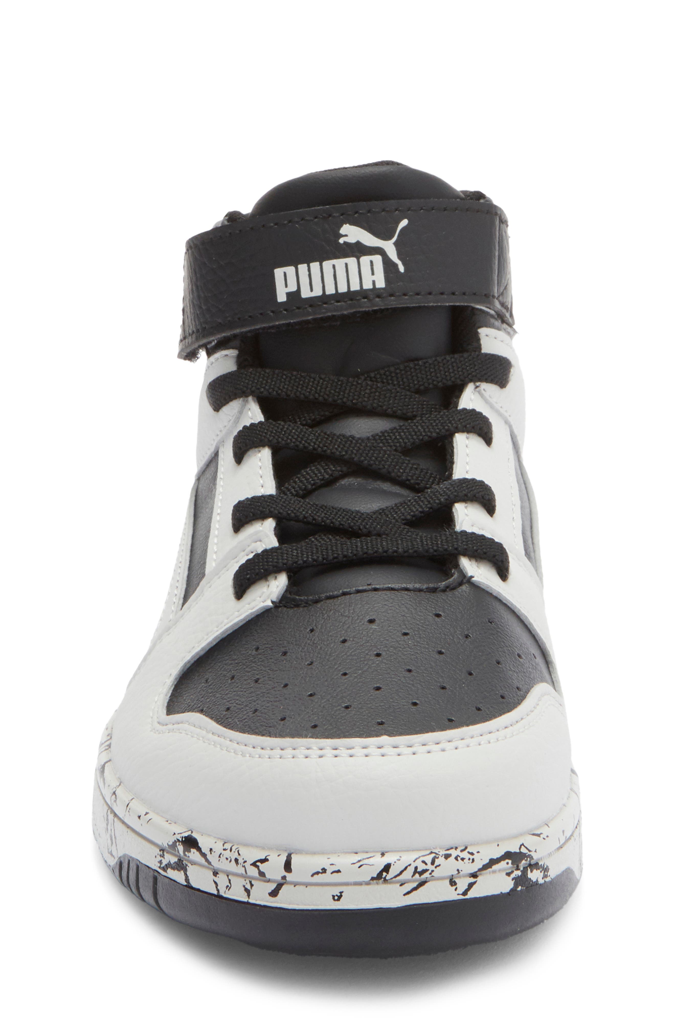 PUMA Kids' Rebound Layup High Top Sneaker, Alternate, color, Cool Light Gray/ Black