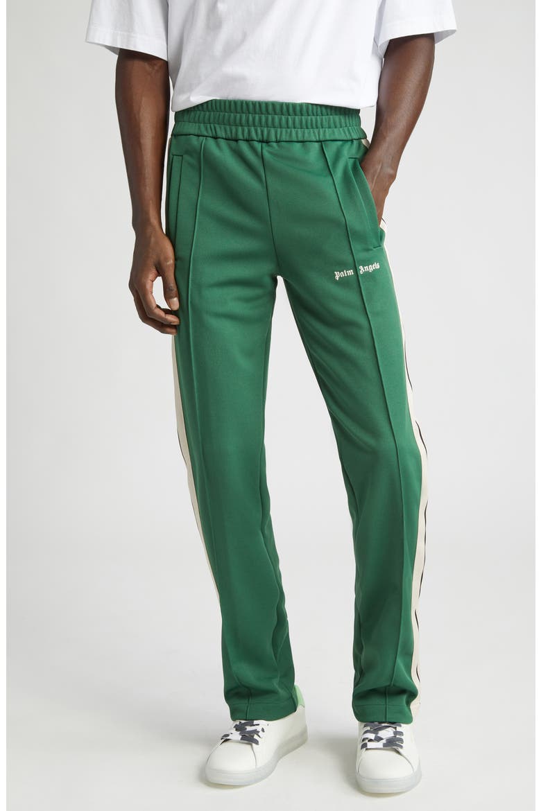 Classic Side Stripe Track Pants, Main, color, FOREST GREEN WH