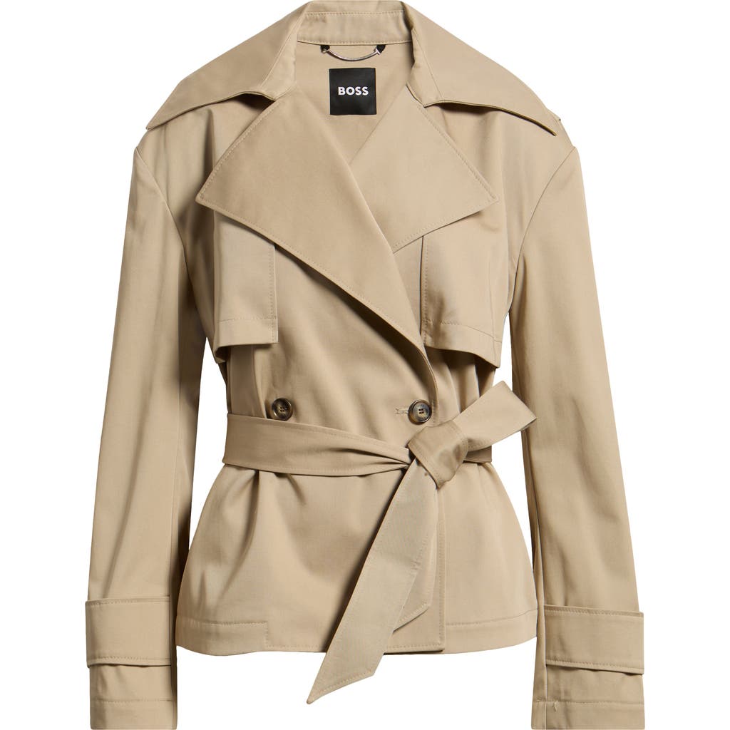 Hugo Boss Boss Cinnia Double Breasted Tie Waist Trench Coat