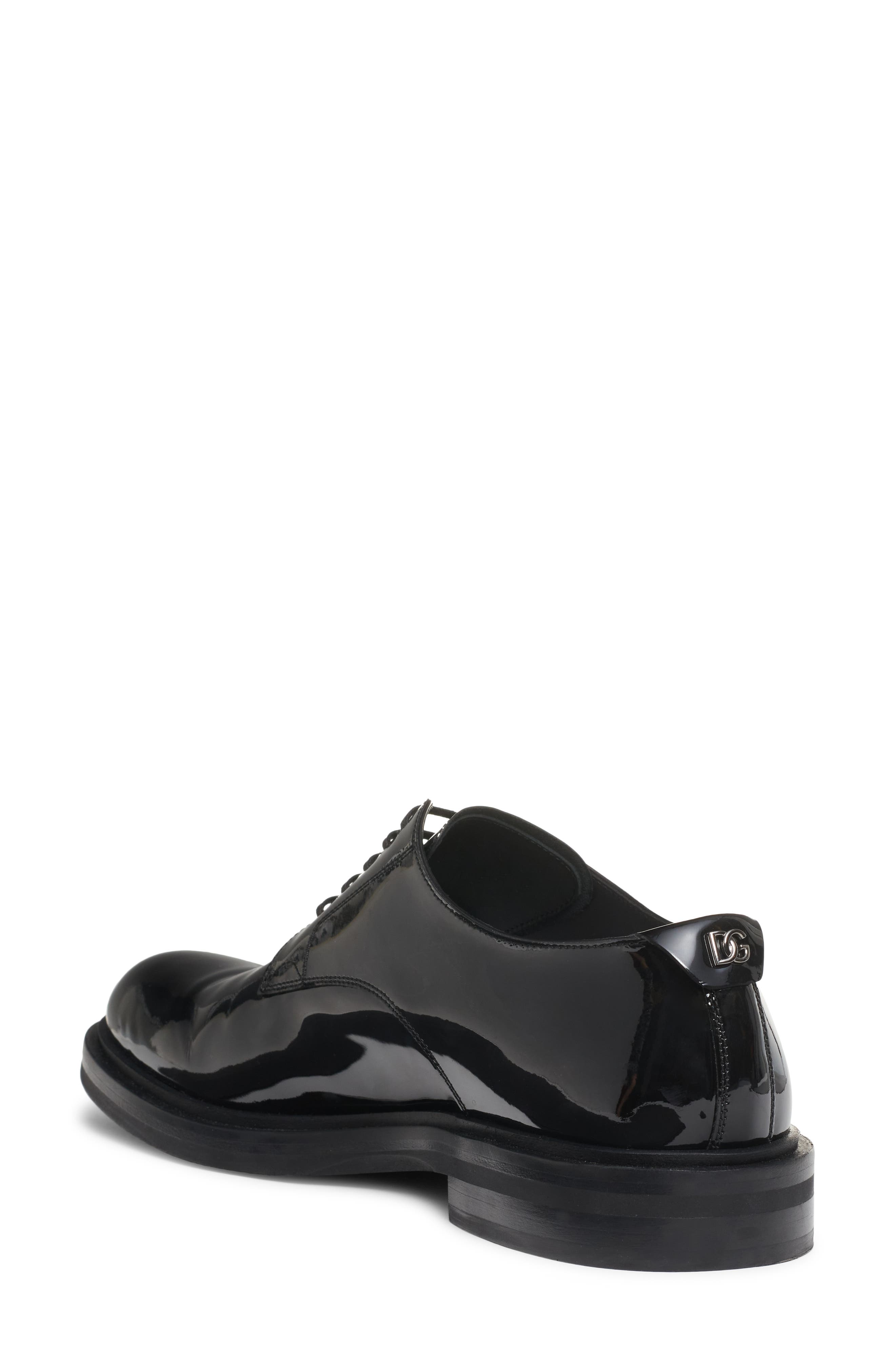 Dolce&Gabbana Vernice Plain Toe Derby, Alternate, color, 80999 Nero
