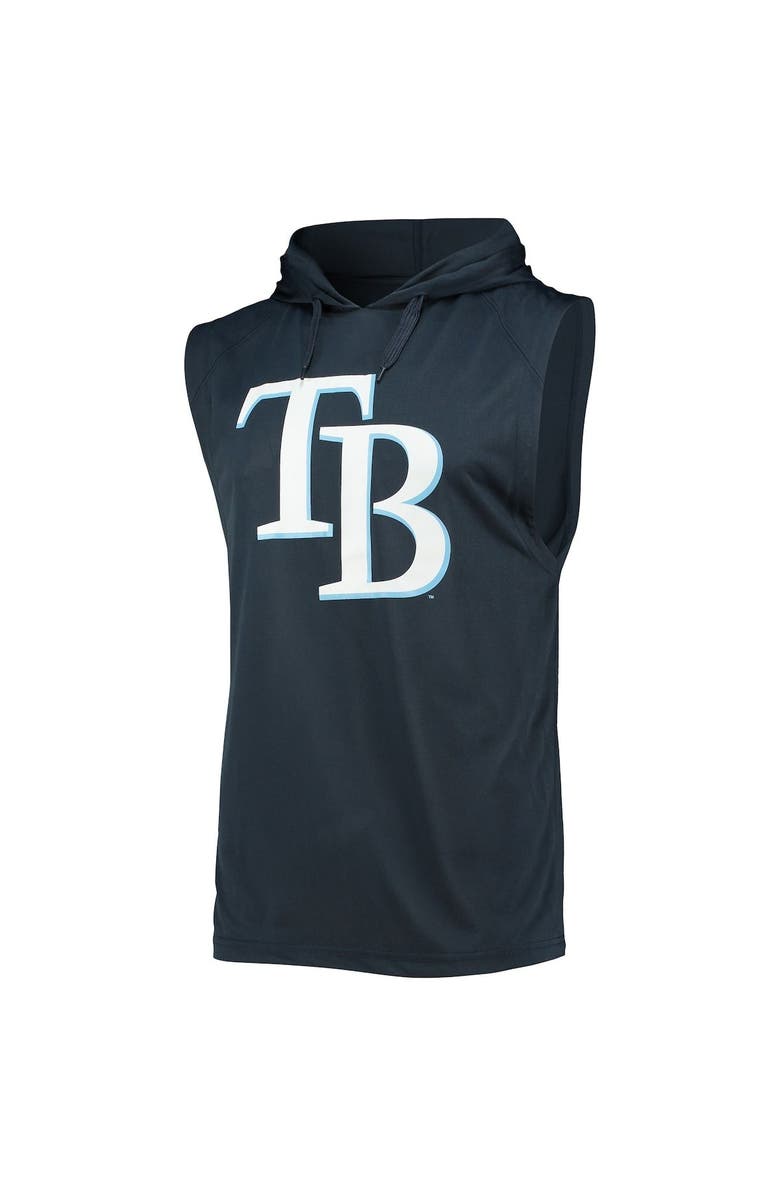 STITCHES Men's Stitches Navy Tampa Bay Rays Sleeveless Pullover Hoodie, Alternate, color, 