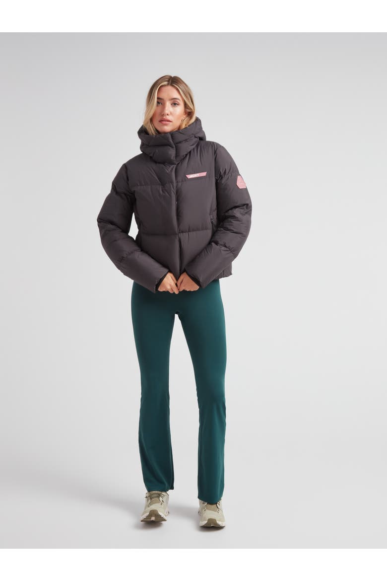 Star Shower Long Sleeve Puffer Jacket, Alternate, color, BLACK
