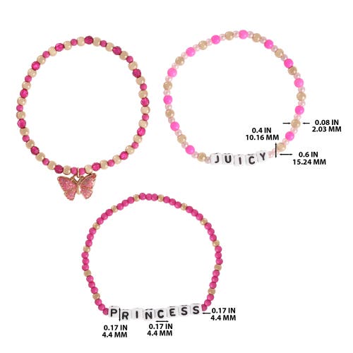 Juicy Couture Kids Kids Beaded Bracelet Set In Pink