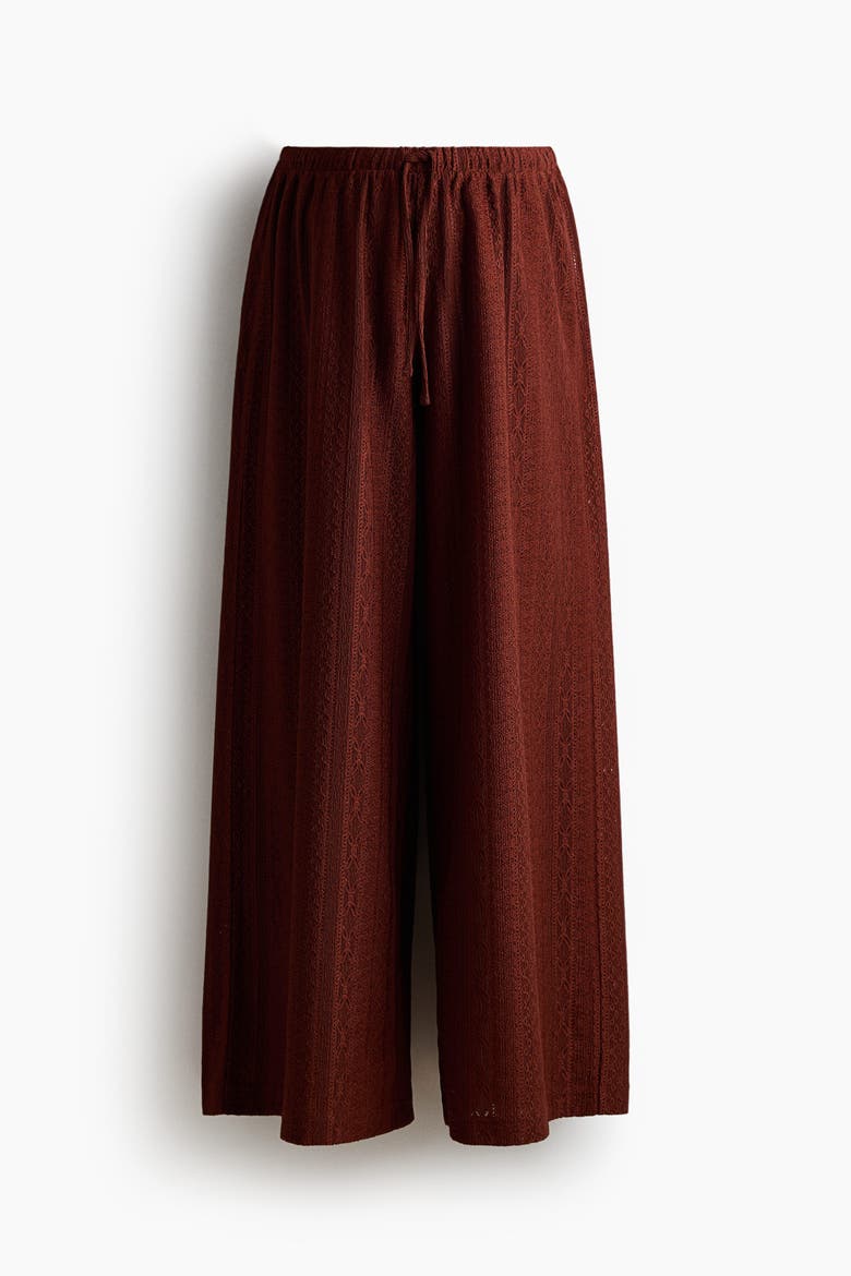 Mama Lace-look Jersey Trousers, Alternate, color, Rust brown
